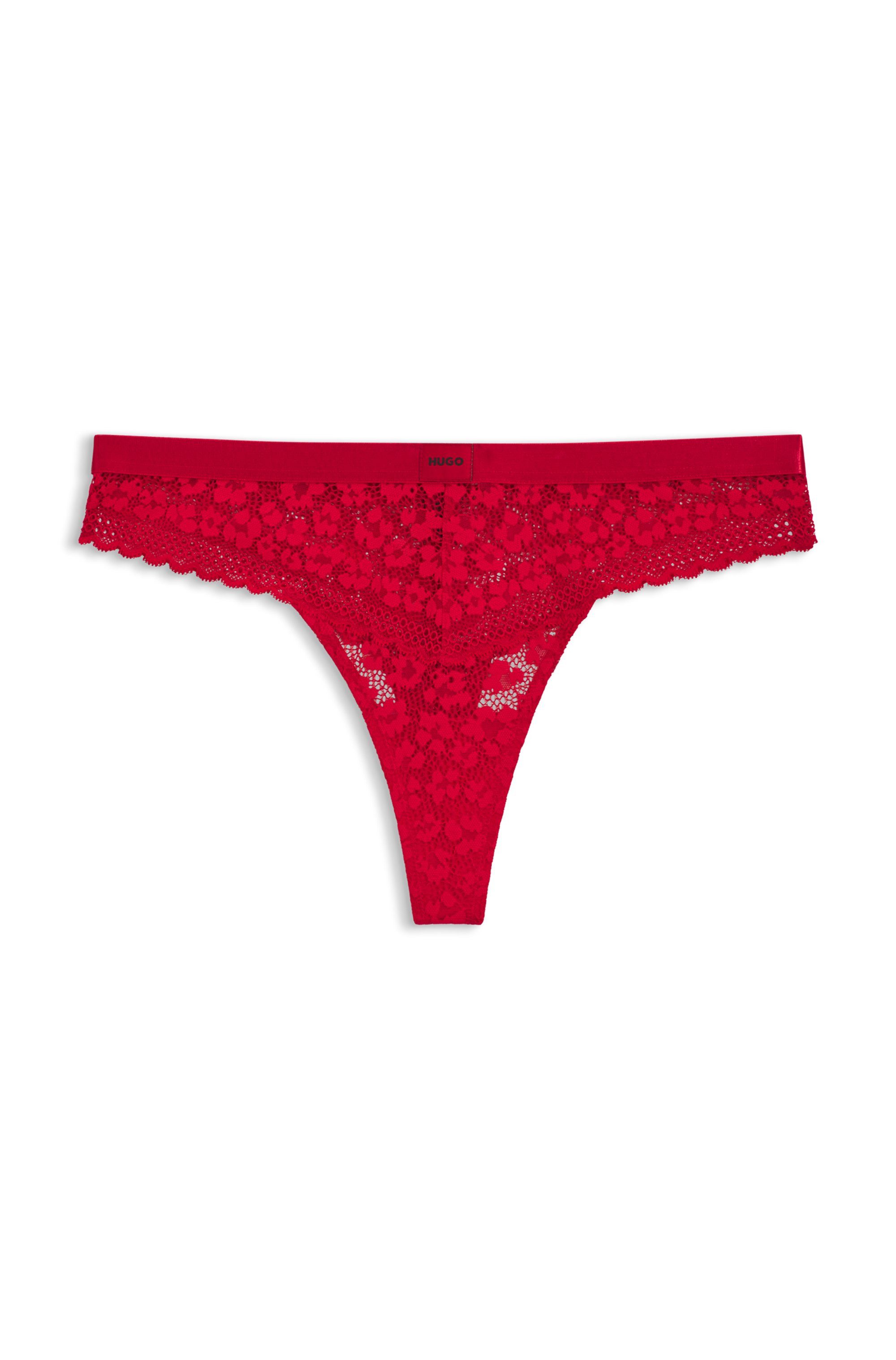 HUGO String SAVANA aus Spitze mit Leopardenmuster und Logo am Bund – Bild 5 von 5