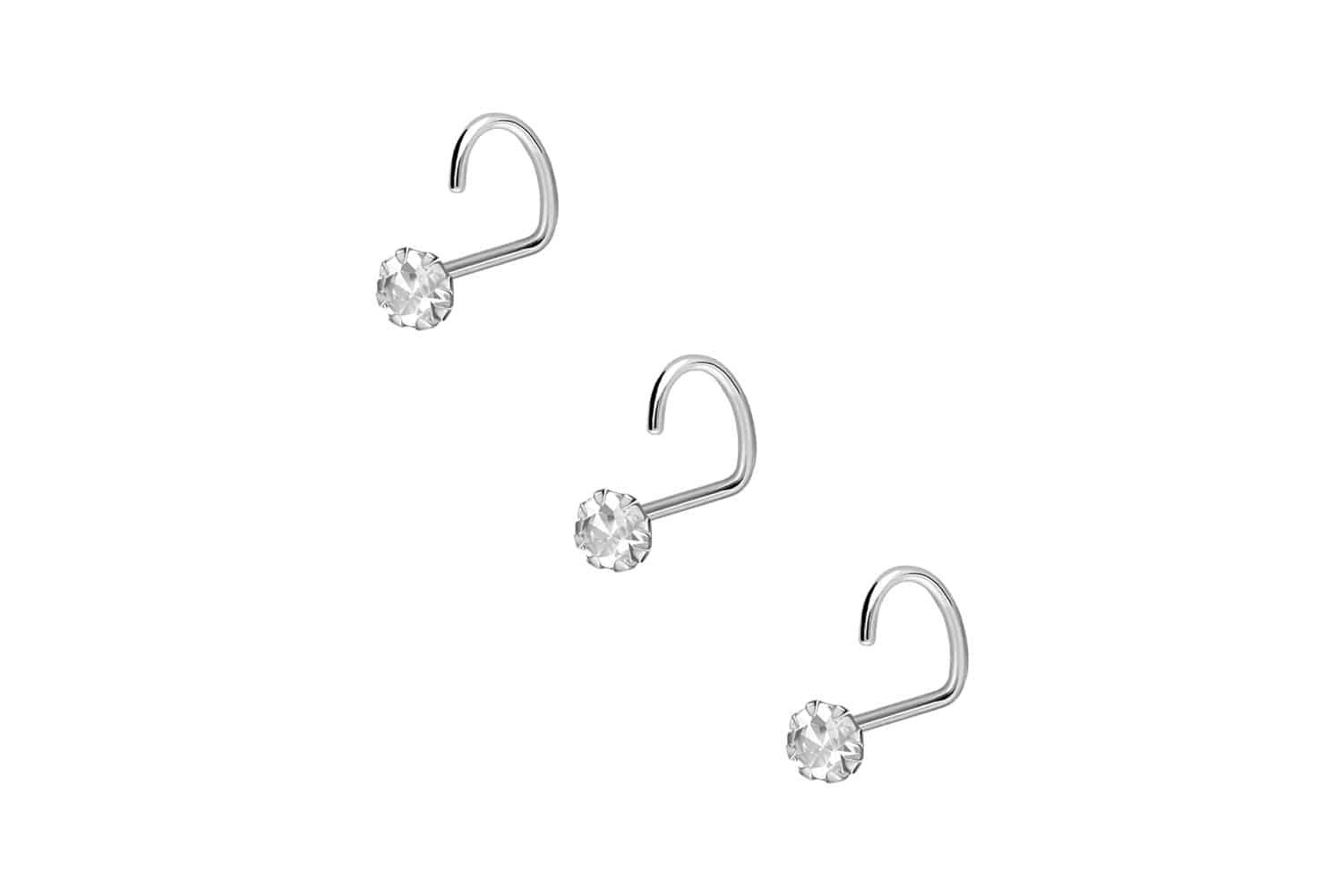 PIERCINGLINE Nasenpiercing SET 925er Silber Nasenstecker Spirale EINGEFASST günstig online kaufen