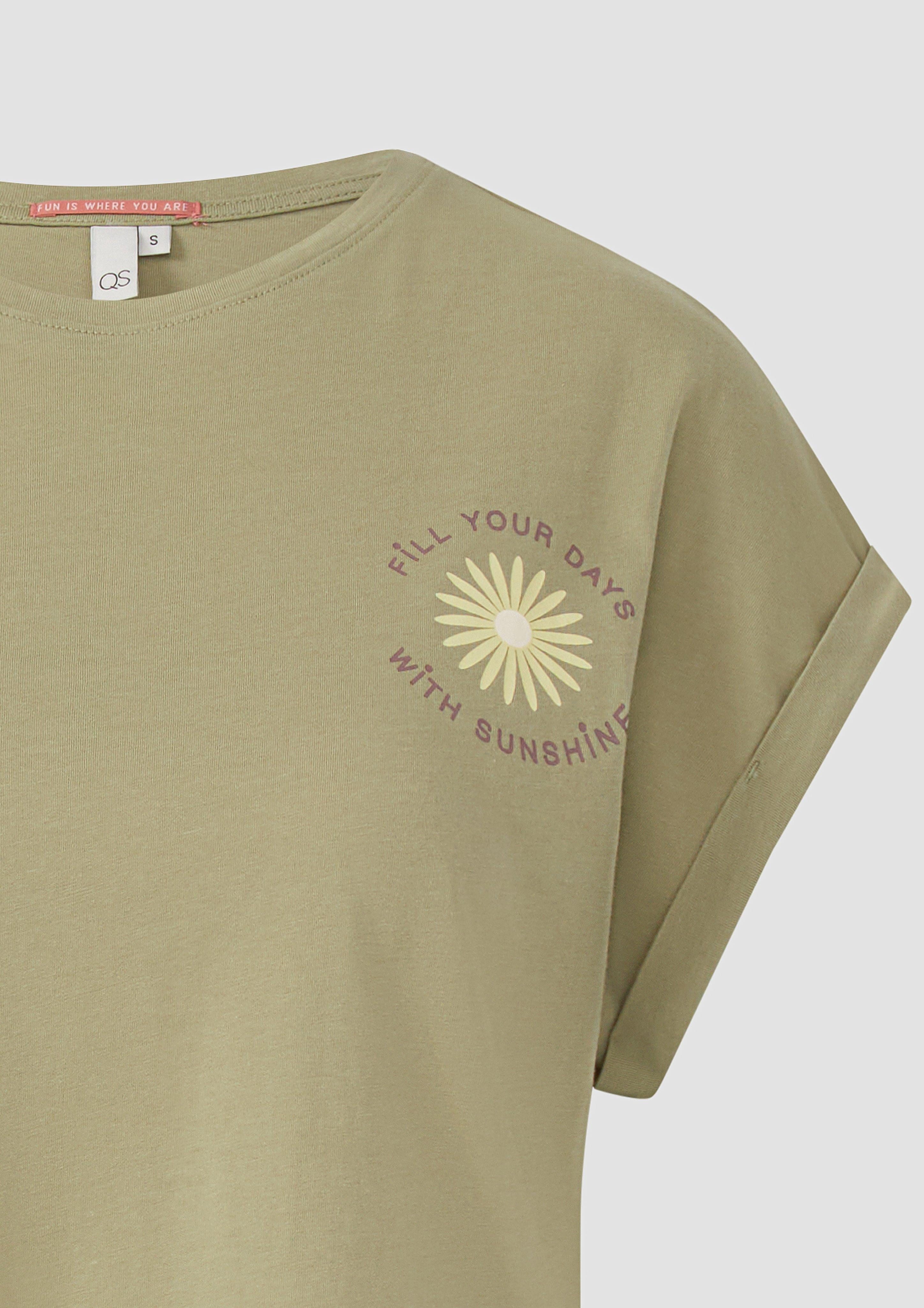 QS Kurzarmshirt Lockeres T- Shirt mit günstig online kaufen