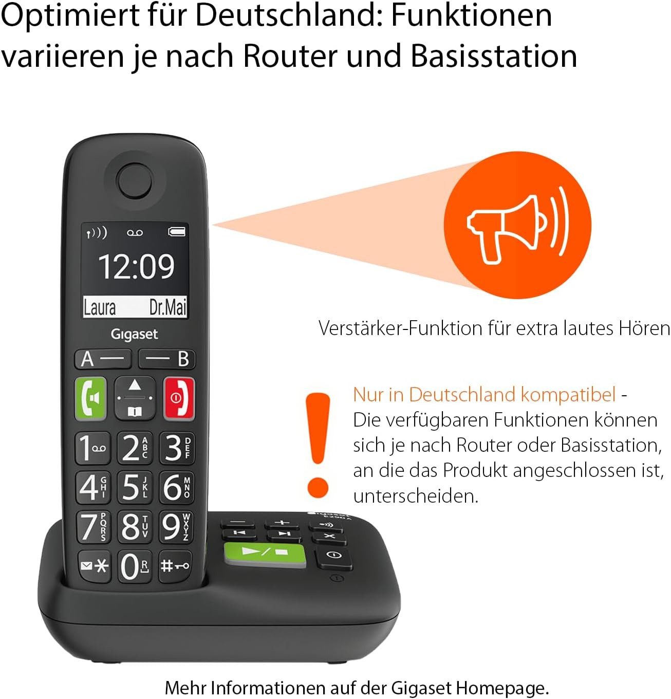 Gigaset E290A Duo Festnetztelefon (Mobilteile: 1)