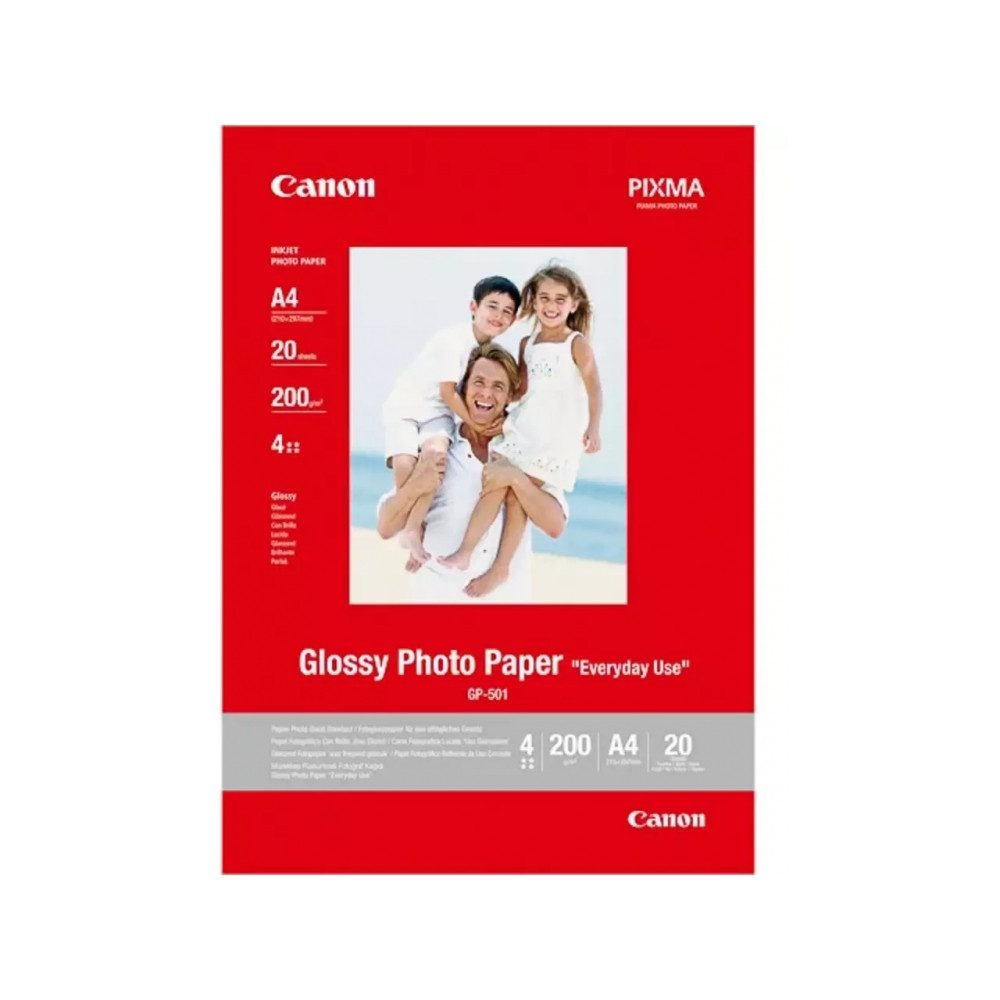 Canon CANON GP501 Фотопапір A4 20Blatt 200g/m² Hochglänzend. Elektro-Kabel, Glänzend, Glänzend, Hochglänzendes Фотопапір für hochwertige Drucke