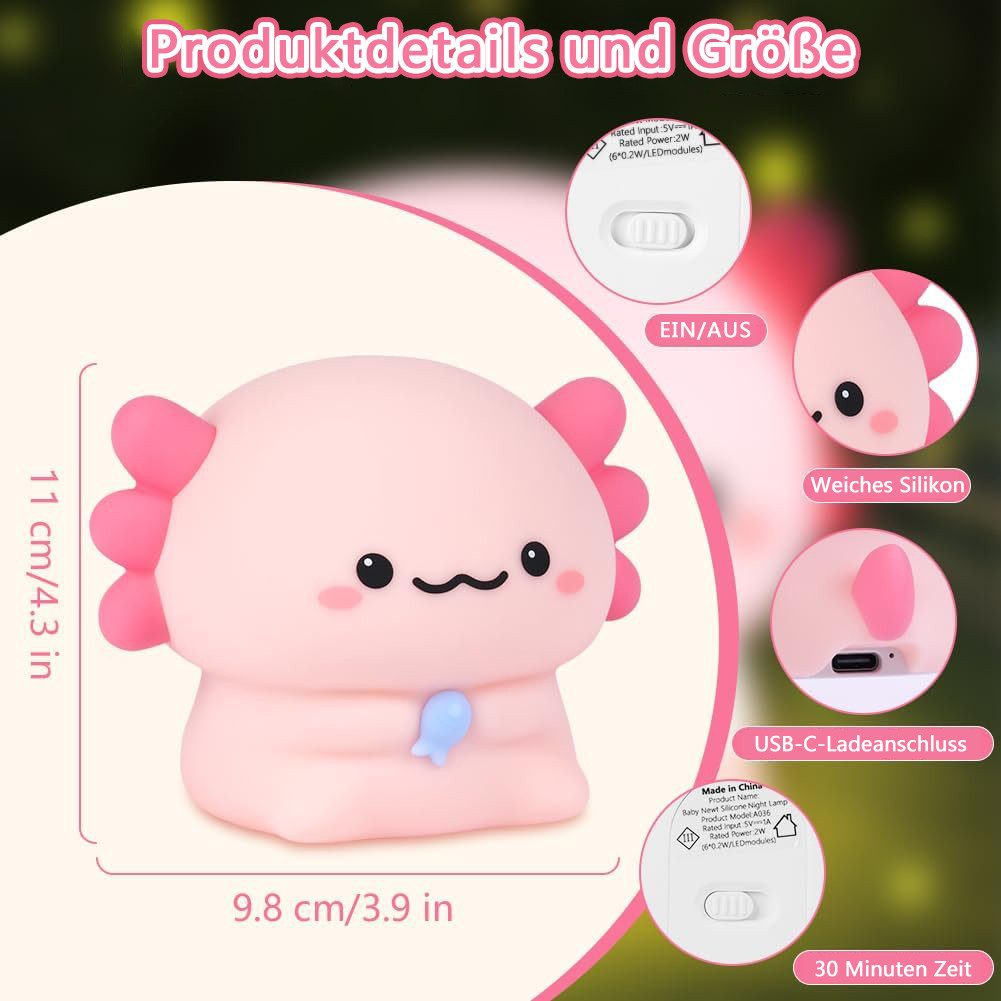 Luckice LED Nachtlicht Nachtlicht Kinder, Stilllicht Dimmbar Silikon, Kinderzimmer LED Nachtlicht Baby Dimmbar mit Timer.