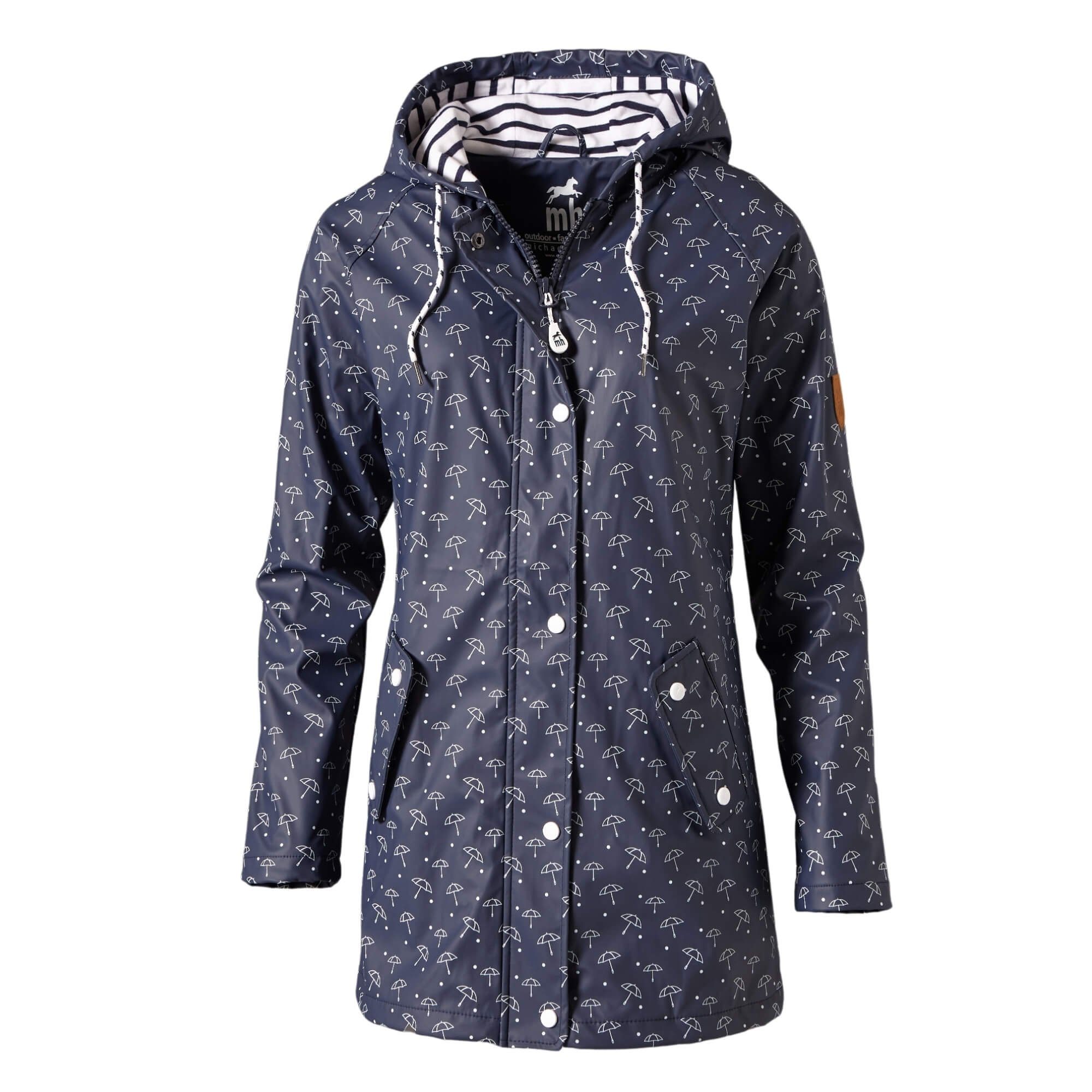 winddicht Michael Regenjacke Damen Heinen wasserdicht, navy-weiss