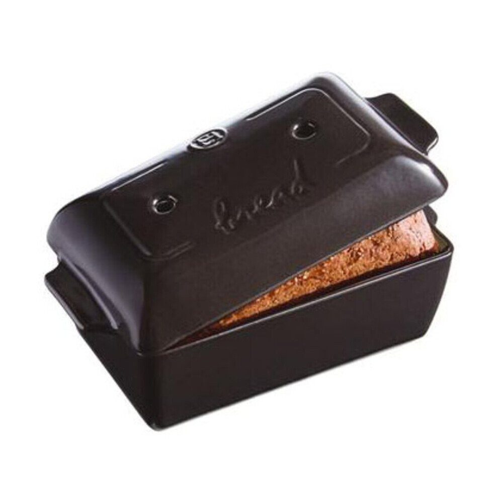 Emile Henry Brotbackform Brotform 2-tlg. Fusain, (Set), Brotform, 1,8 l, Keramik, schwarz