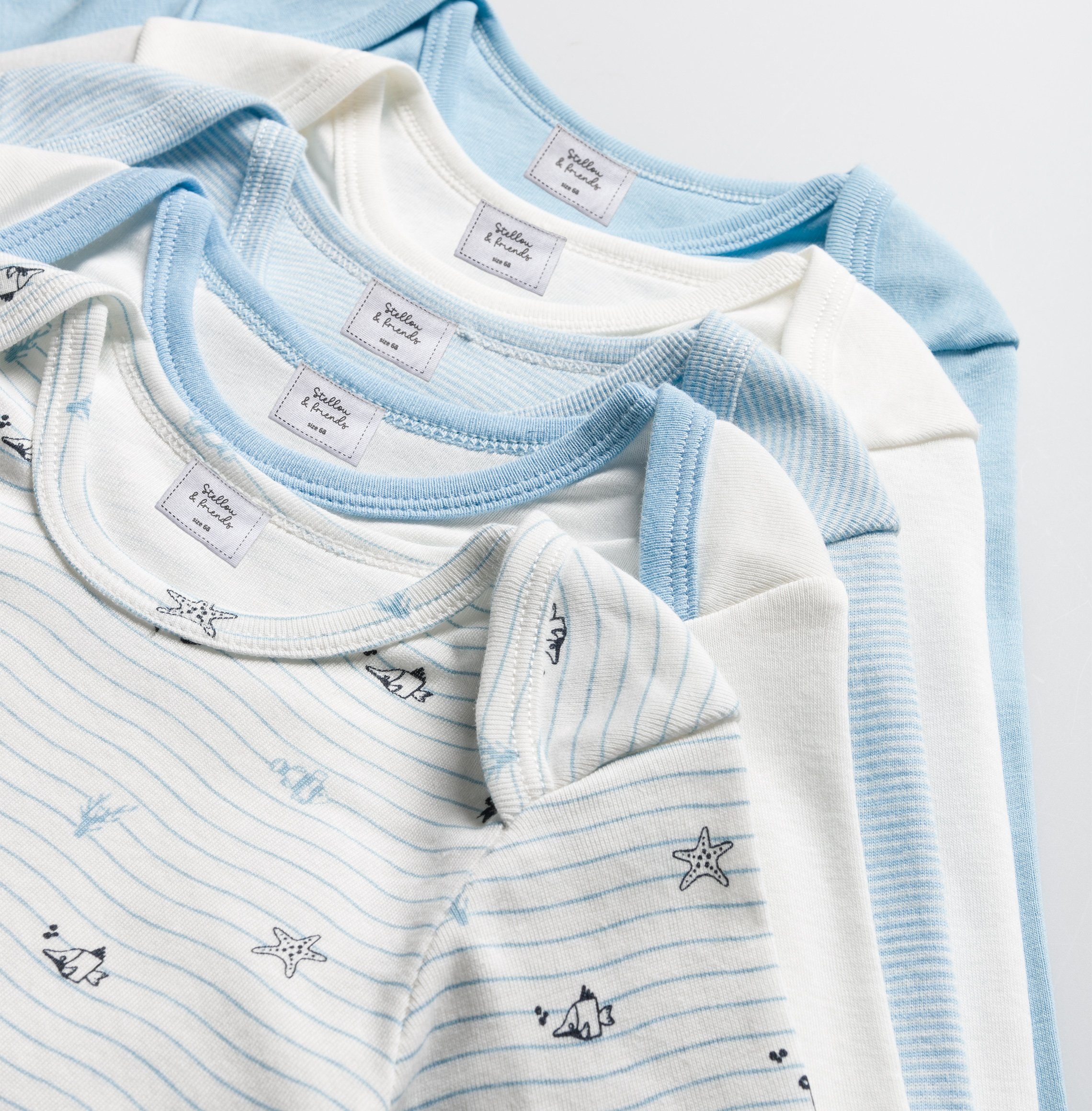 Stellou & friends Langarmwickelbody Baby-Body 5er-Set langarm Jungen & Mädchen (Set, 5er-Pack)