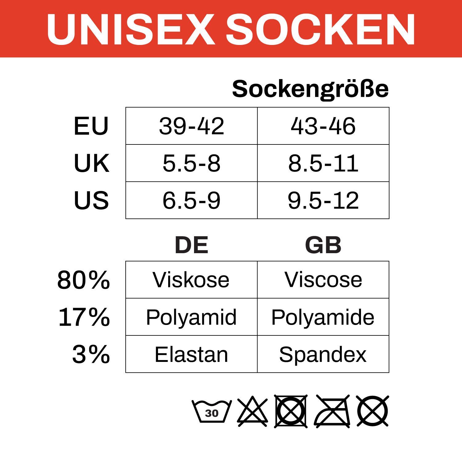 Anti Bakteriell, Damen, Strümpfe Bambus AntiSmell Lifestyle Socke, 3 Herren, Paar, Chili