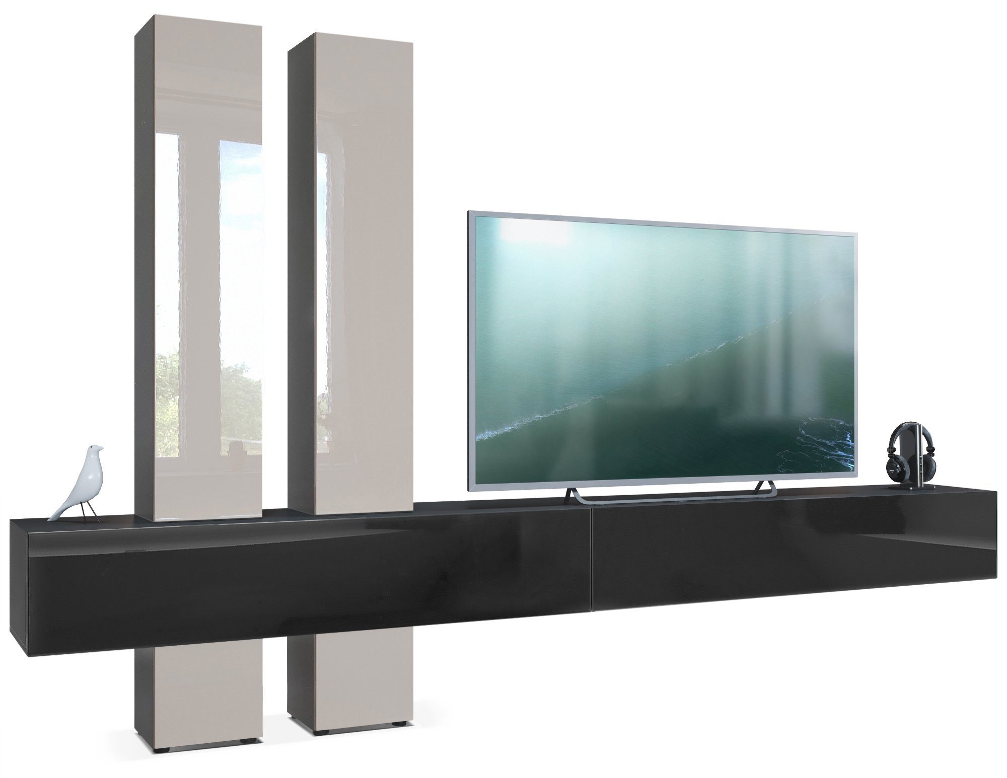 Türen in Sandgrau Hochglanz