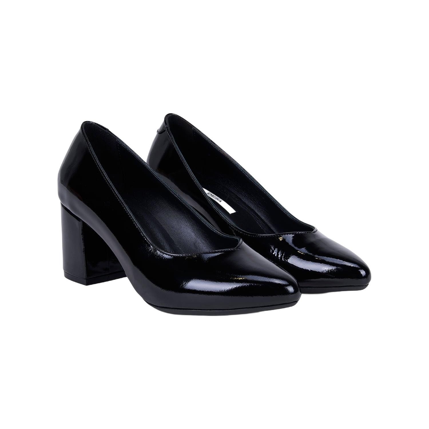 Desa DESA Damen-Pumps aus Lackleder mit Blockabsatz Pumps