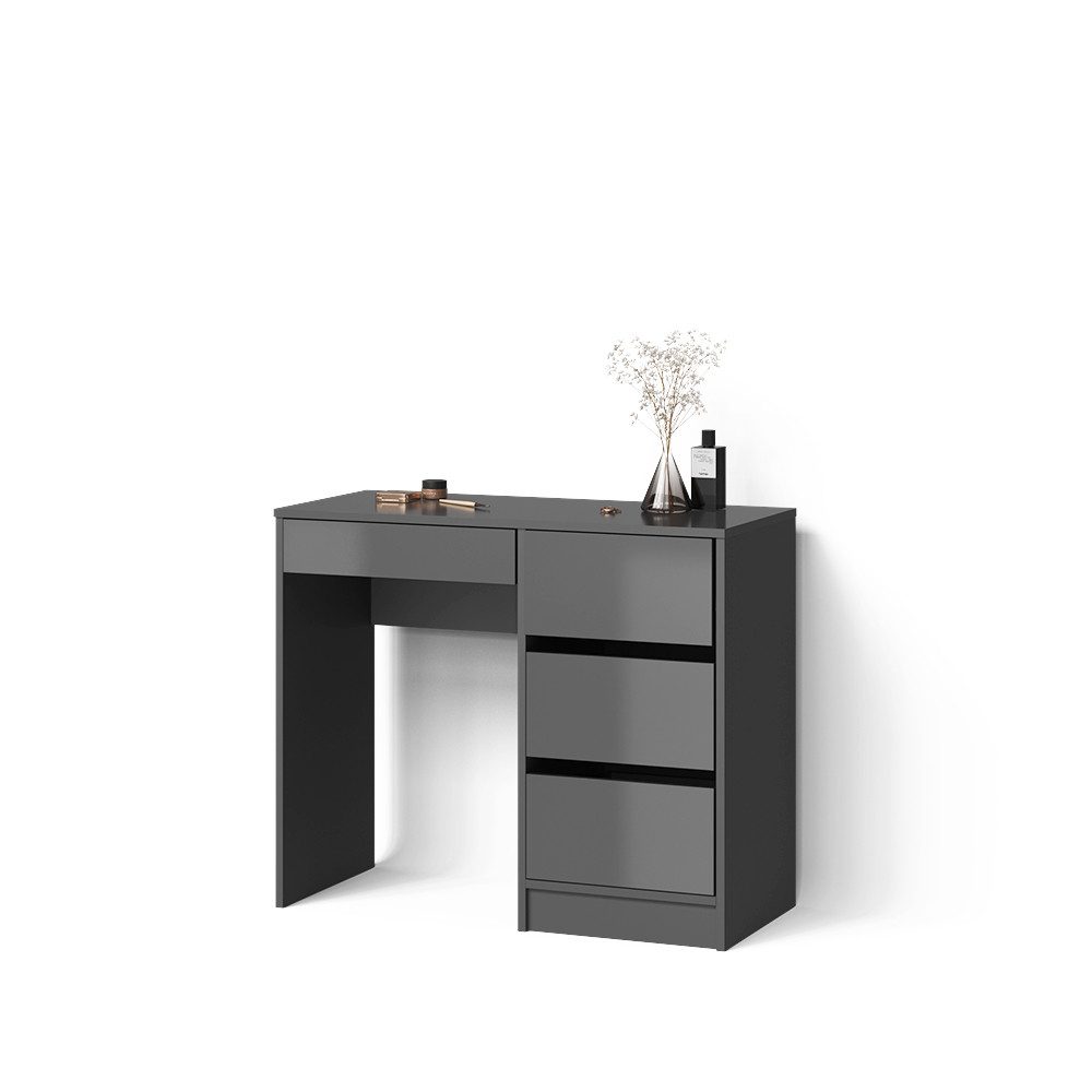 Livinity® Schminktisch Imola, Anthrazit/Anthrazit, mit 4 Schubladen (1-St)