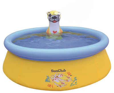 SunClub Planschbecken Planschbecken 150 x 41 cm, (Kinderpool mit aufblasbarem Luftring, 1-tlg), mit wassersprühendem Otter