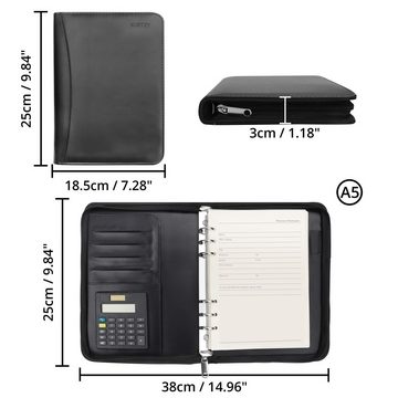 Kurtzy Organisationsmappe Black A5 Conference Folder with Zipper, Black A5 Conference Folder with Zipper