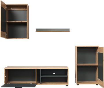 INOSIGN Wohnwand Valetta, (Komplett-Set, 4-St), inkl. Lowboard, Hängeschrank, Wandboard und Highboard