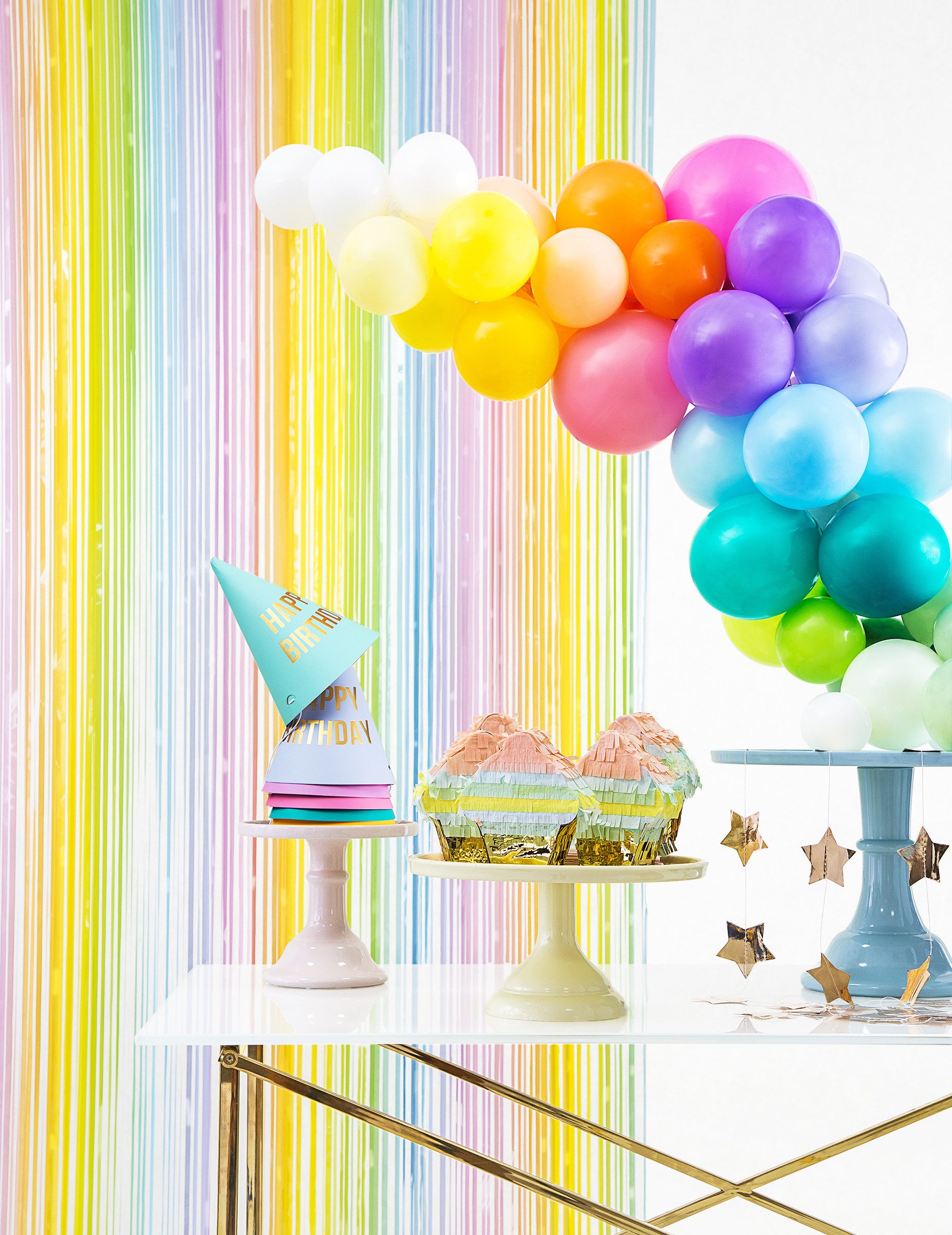 partydeco Hängedekoration Türvorhang Lametta 100x195cm, Multicolor