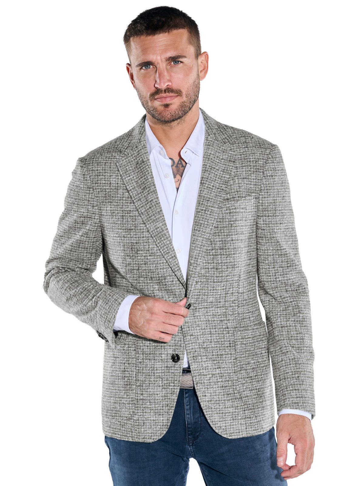 emilio adani Sakko emilio adani Herren Sakko gemustert, Silbergrau günstig online kaufen