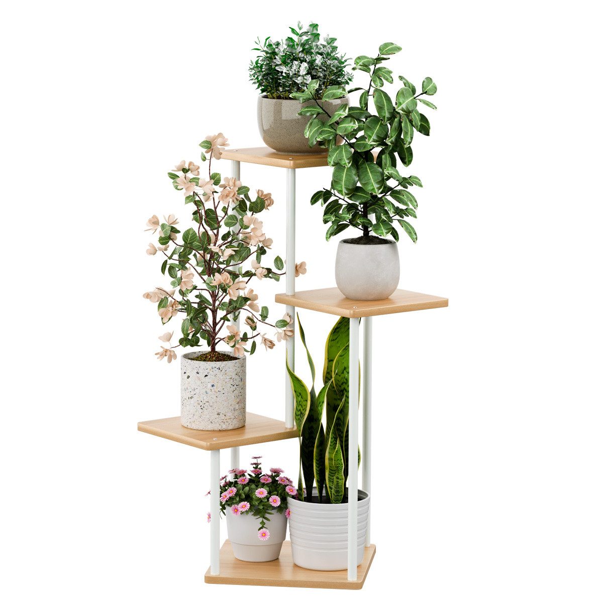 Simloveve Blumenständer 4 Etagen Pflanzenständer Blumentreppe günstig online kaufen