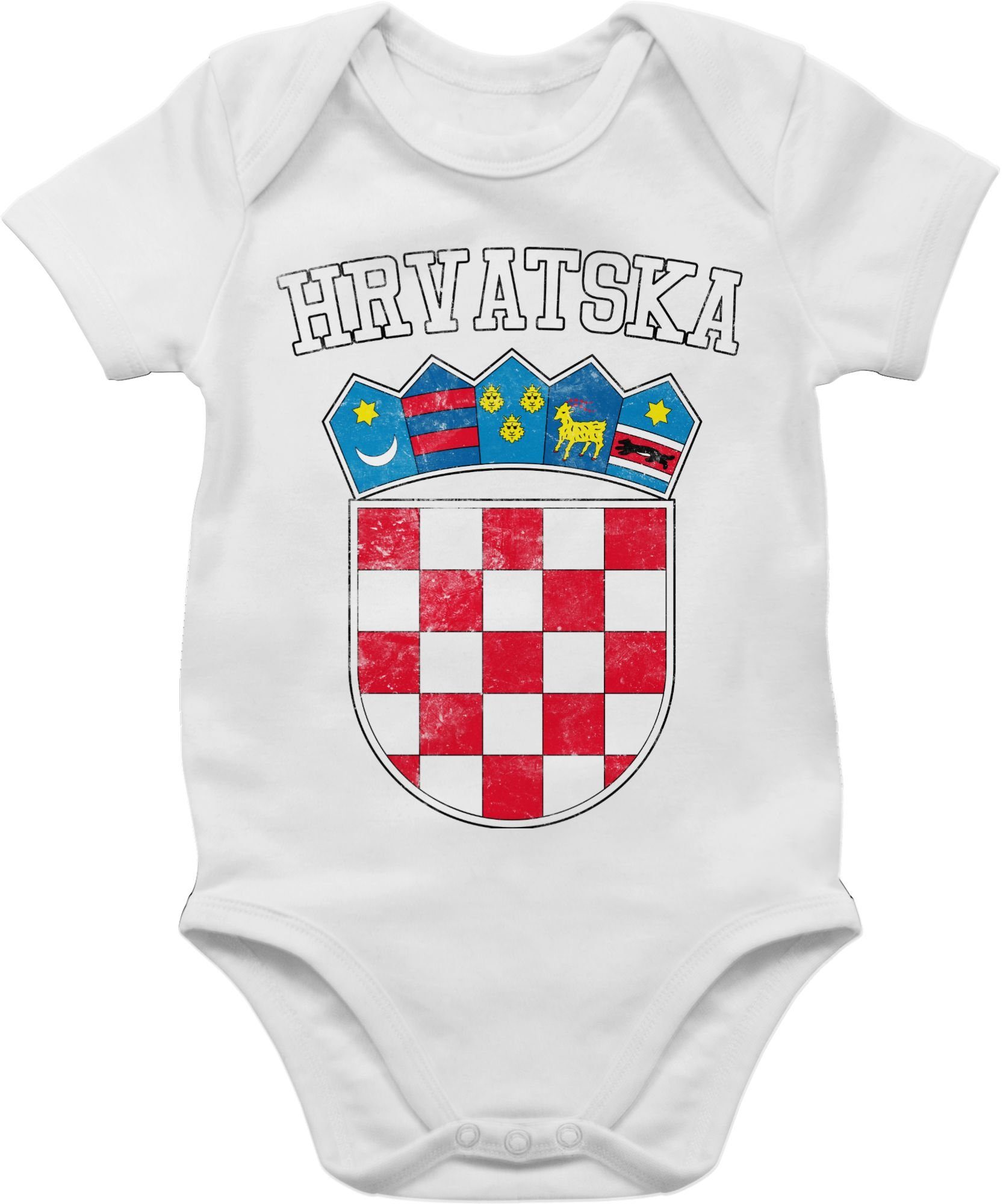 Shirtracer Shirtbody Kroatien Wappen WM Fussball EM 2024 Baby 1 Weiß