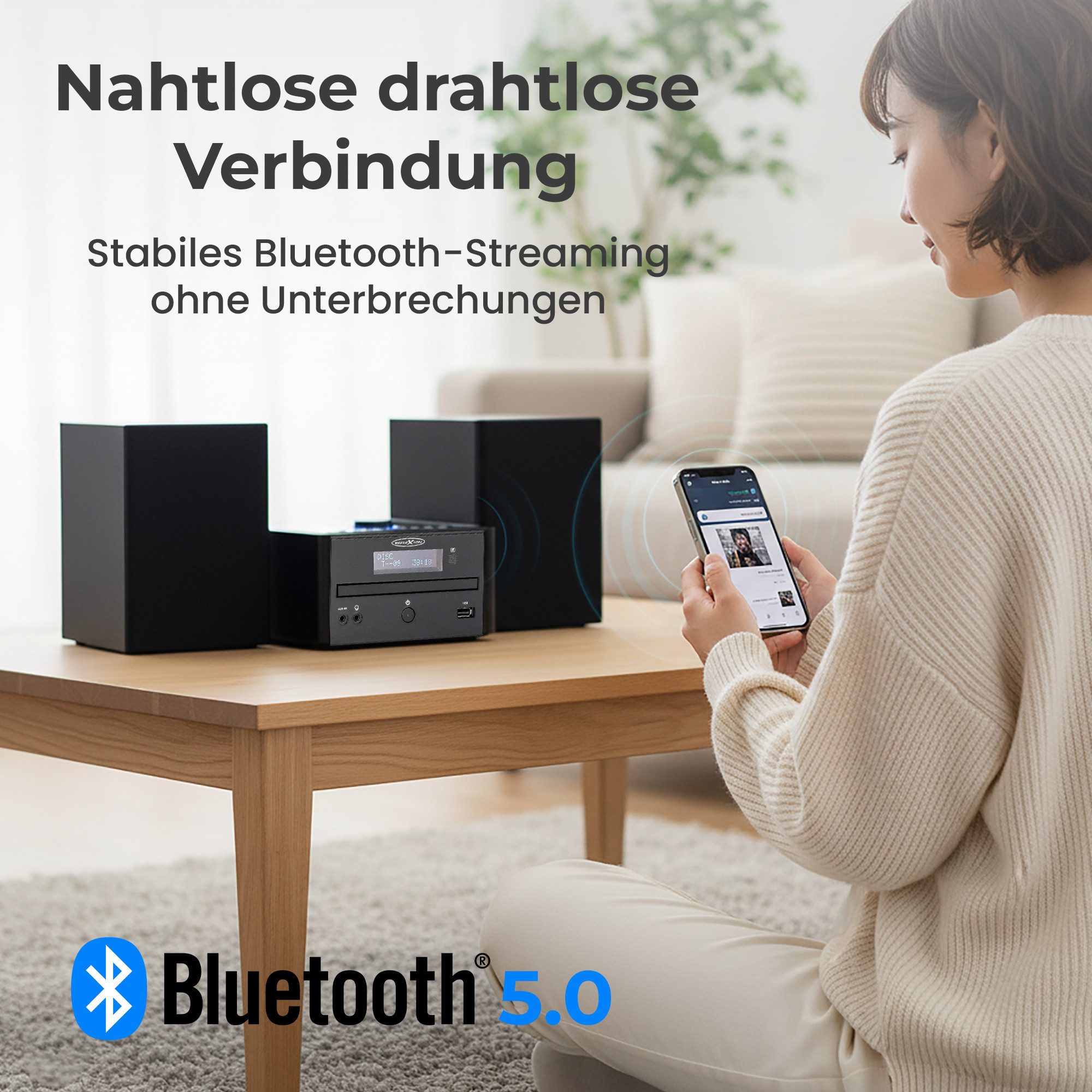 Reflexion HIF79DAB Microanlage (DAB/DAB+, UKW Radio, 80,00 W, Stereo-Micro-Hifi-System mit DAB, UKW, USB, MP3/CD, und Bluetooth)
