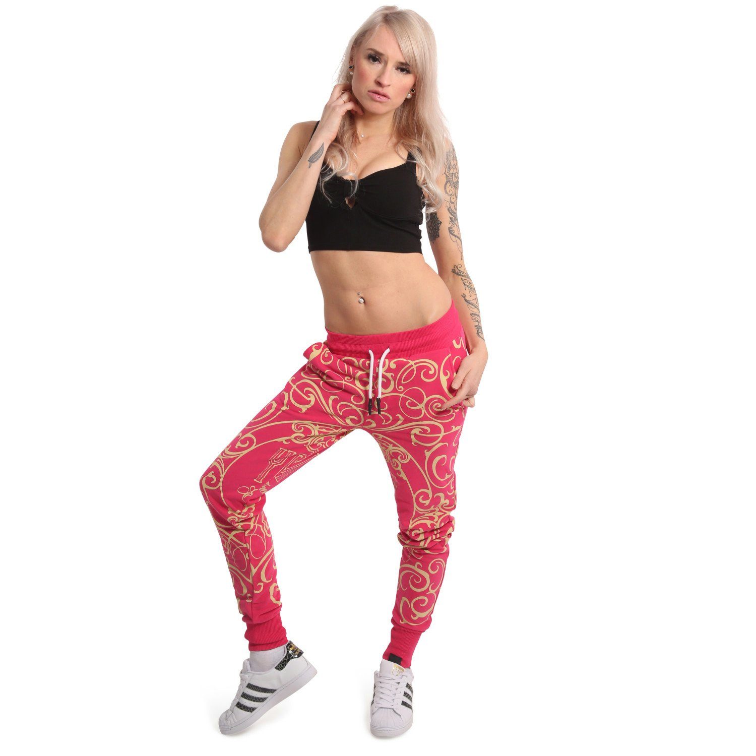 YAKUZA rose Golden Roots red Jogginghose