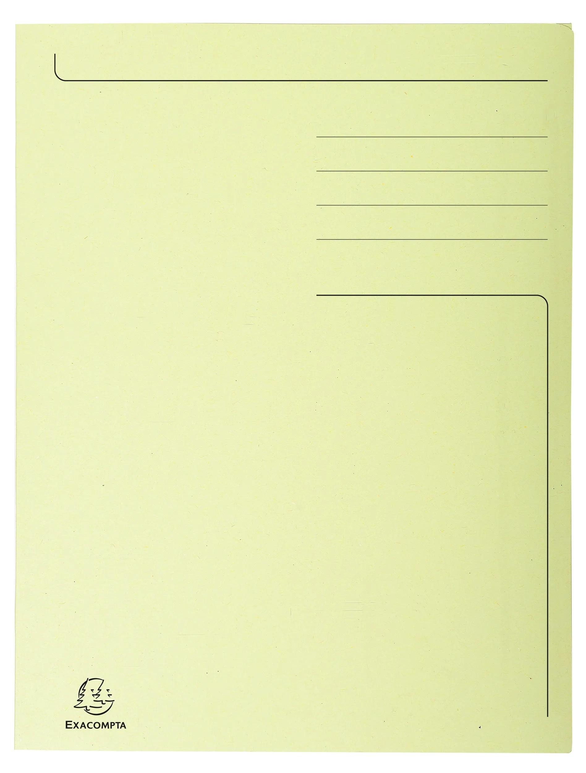 EXACOMPTA Organisationsmappe 50x Aktenmappe + Index, 3 Klappen, 24,5x35cm Folio, Gelb, 449005E, Sammelmappe mit Klappen