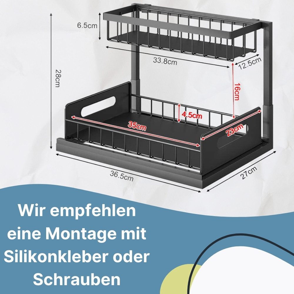 GarPet Küchenregal Spülschrank Organizer ausziehbar Küche Bad Metall Gewürz günstig online kaufen
