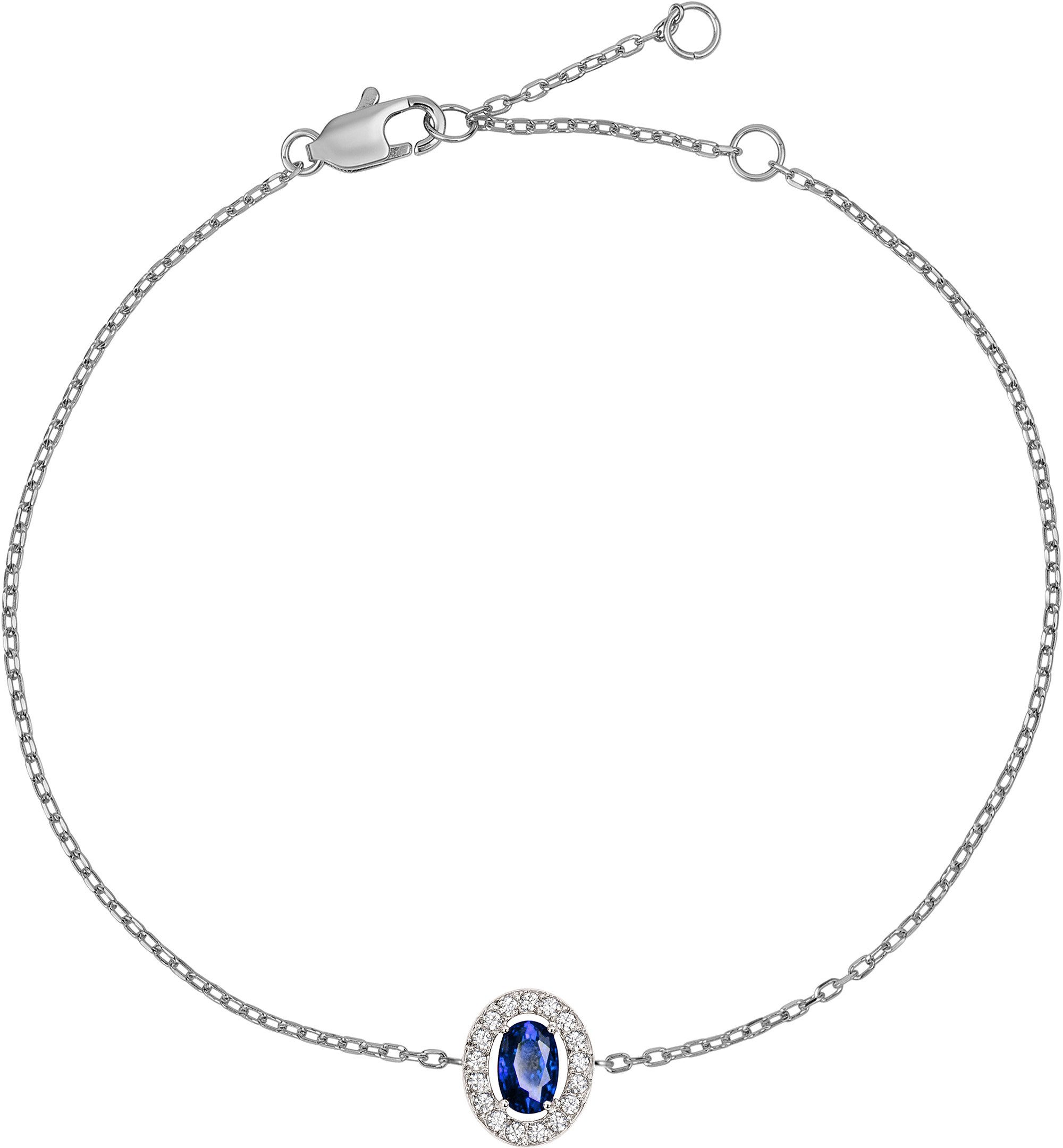 Jacques Lemans Edelstahlarmband Oval, mit Zirkonia (synth)
