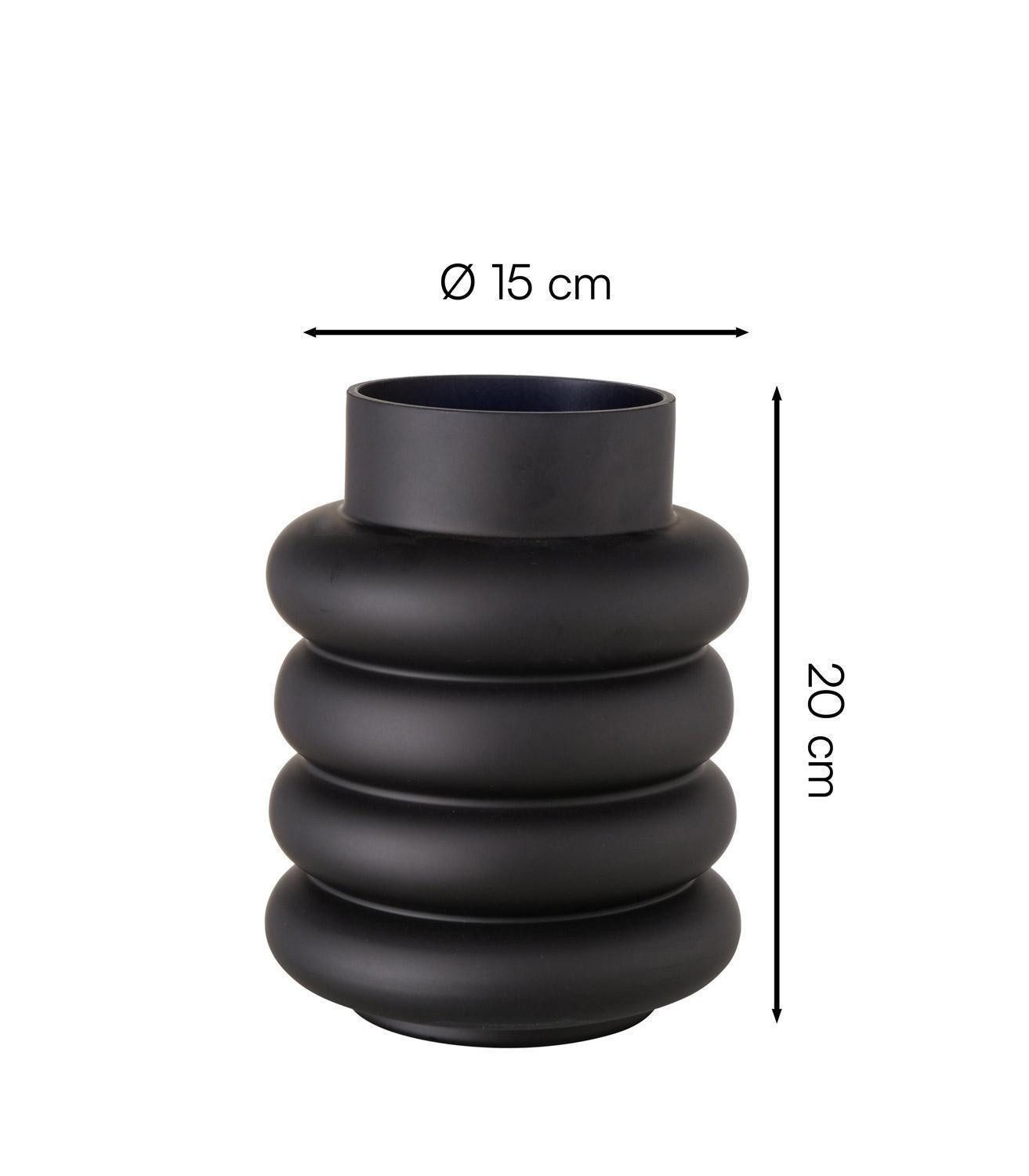 BOLTZE GRUPPE GmbH Dekovase RIBBO, Vase, Schwarz, Glas, H 20 cm (1 St)