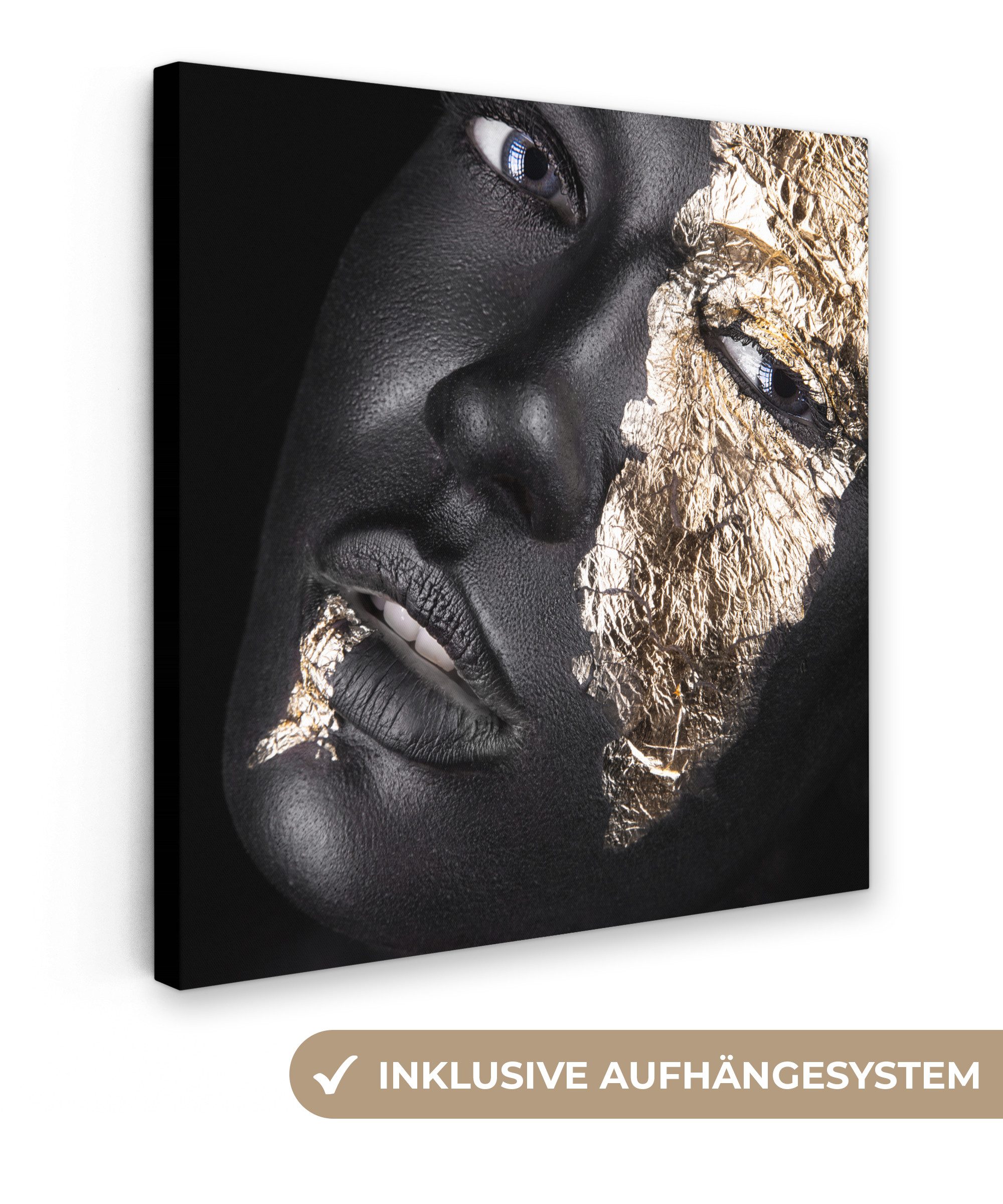 OneMillionCanvasses® Leinwandbild Frau - Gold - günstig online kaufen