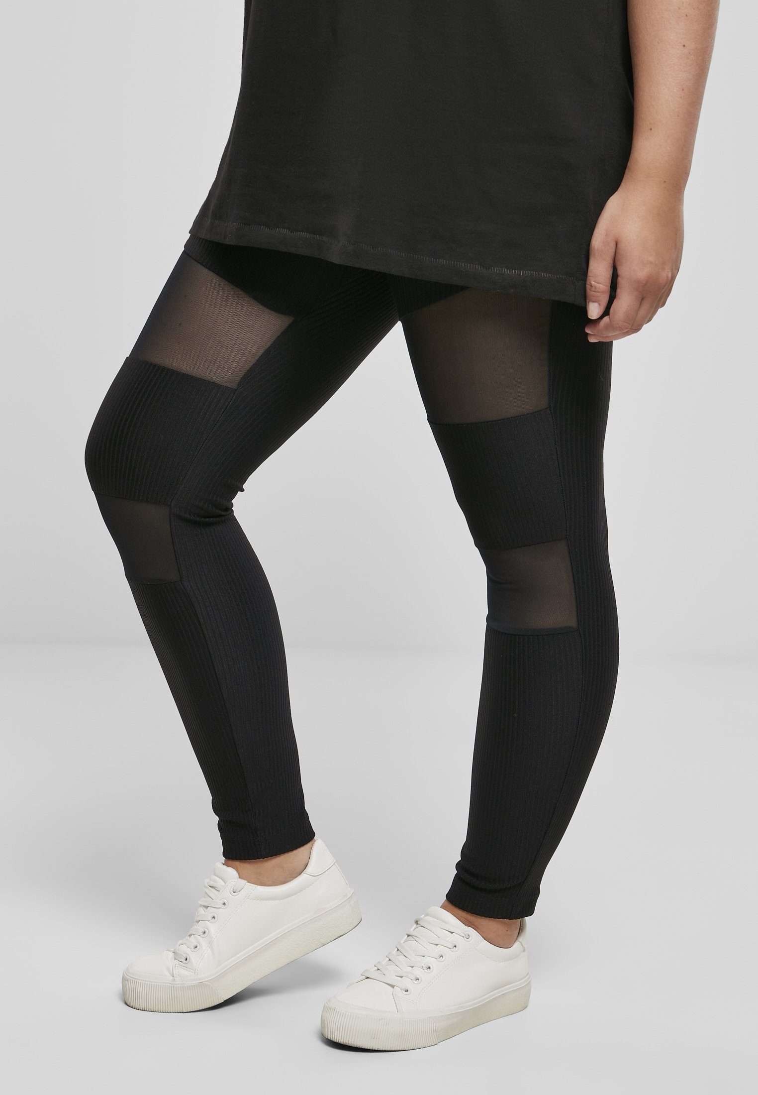 URBAN Rib CLASSICS Damen Leggings Leggings Ladies Mesh Tech (1-tlg)