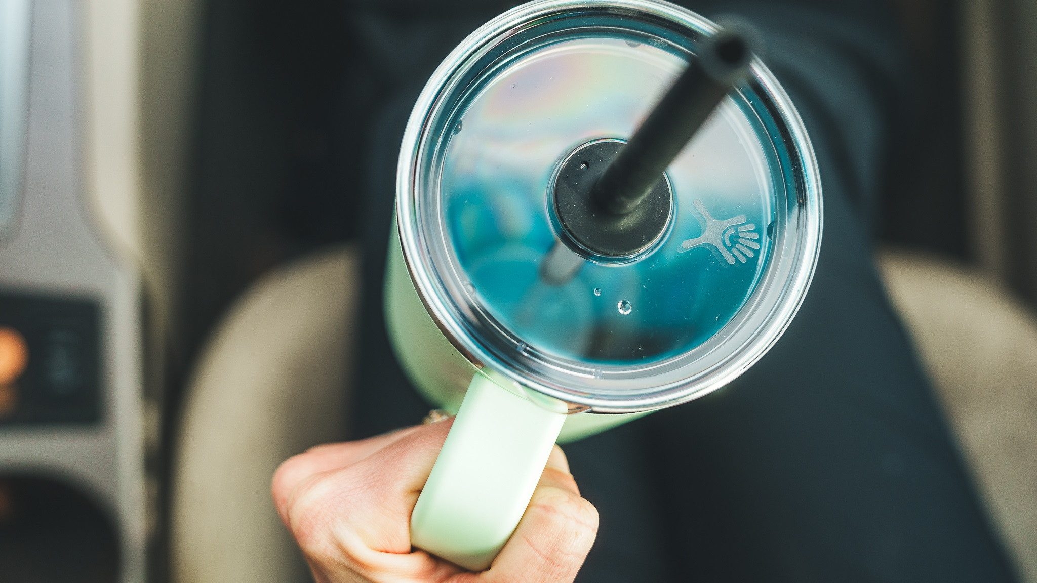 Hydro Flask Deckel Large Press-In All Around Tumbler Straw Lid Clear, (1-tlg), Transparenter Deckel für freie Sicht mit Strohhalm