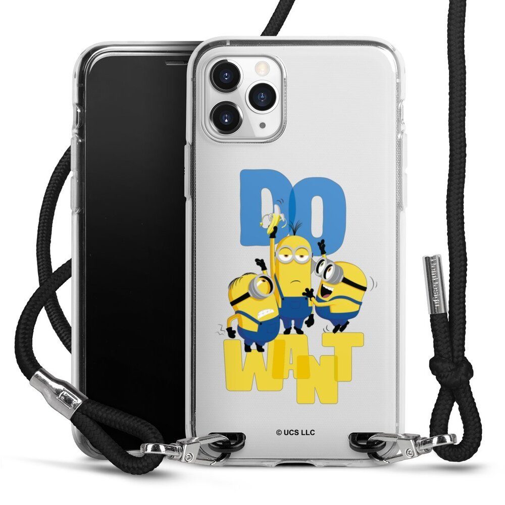 DeinDesign Handyhülle Minions Banane Film Minions Do Want, Apple iPhone 11 Pro Handykette Hülle mit Band Case zum Umhängen