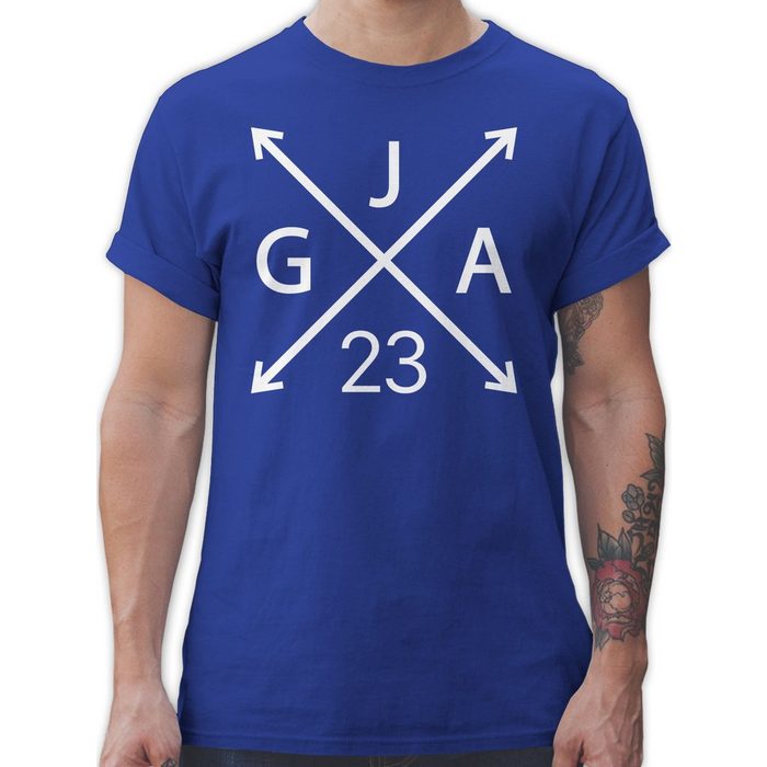 Shirtracer T-Shirt JGA 2023 mit Pfeilen weiß - JGA Männer - Herren Premium T-Shirt shirt junggesellenabschied - tshirt jga - polterer t-shirt männer
