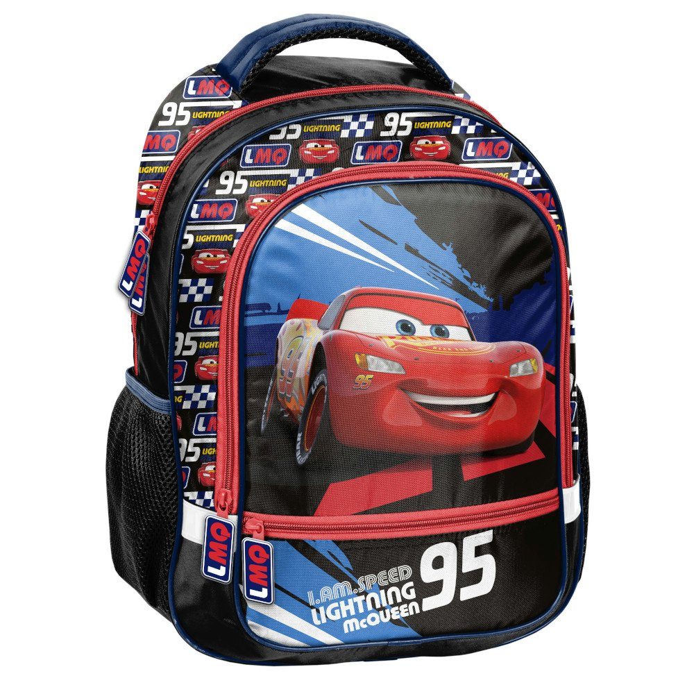 PASO Kinderrucksack, Mit Reflektoren - Cars LMQ - Schwarz / Rot / Blau