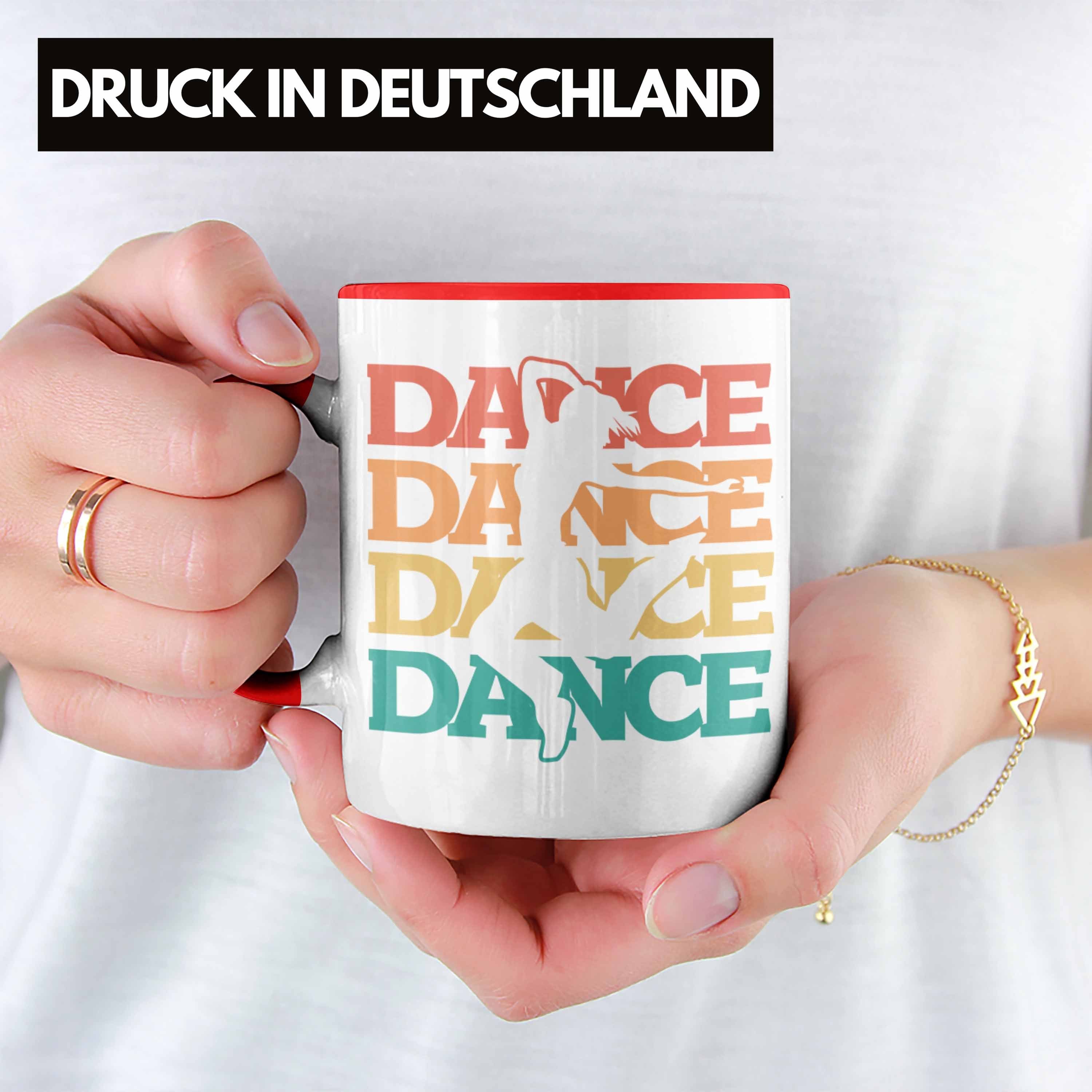 Rot D für Geschenk Tänzer Tasse Grafik Tanzlehrer Tasse Trendation Tanzbegeisterte Lustige