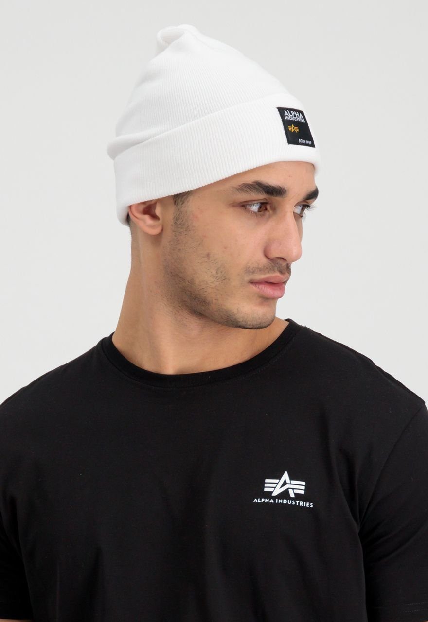 white Alpha Industries Beanie