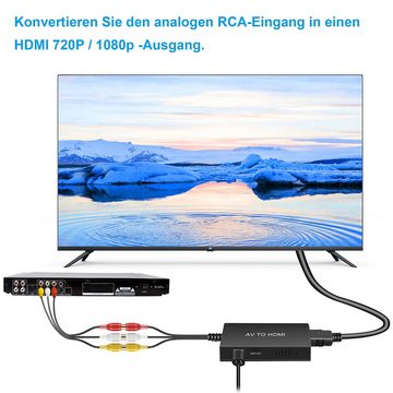 GelldG RCA auf HDMI Konverter, 1080P CVBS AV zu HDMI Video Audio Konverter Audio-Adapter
