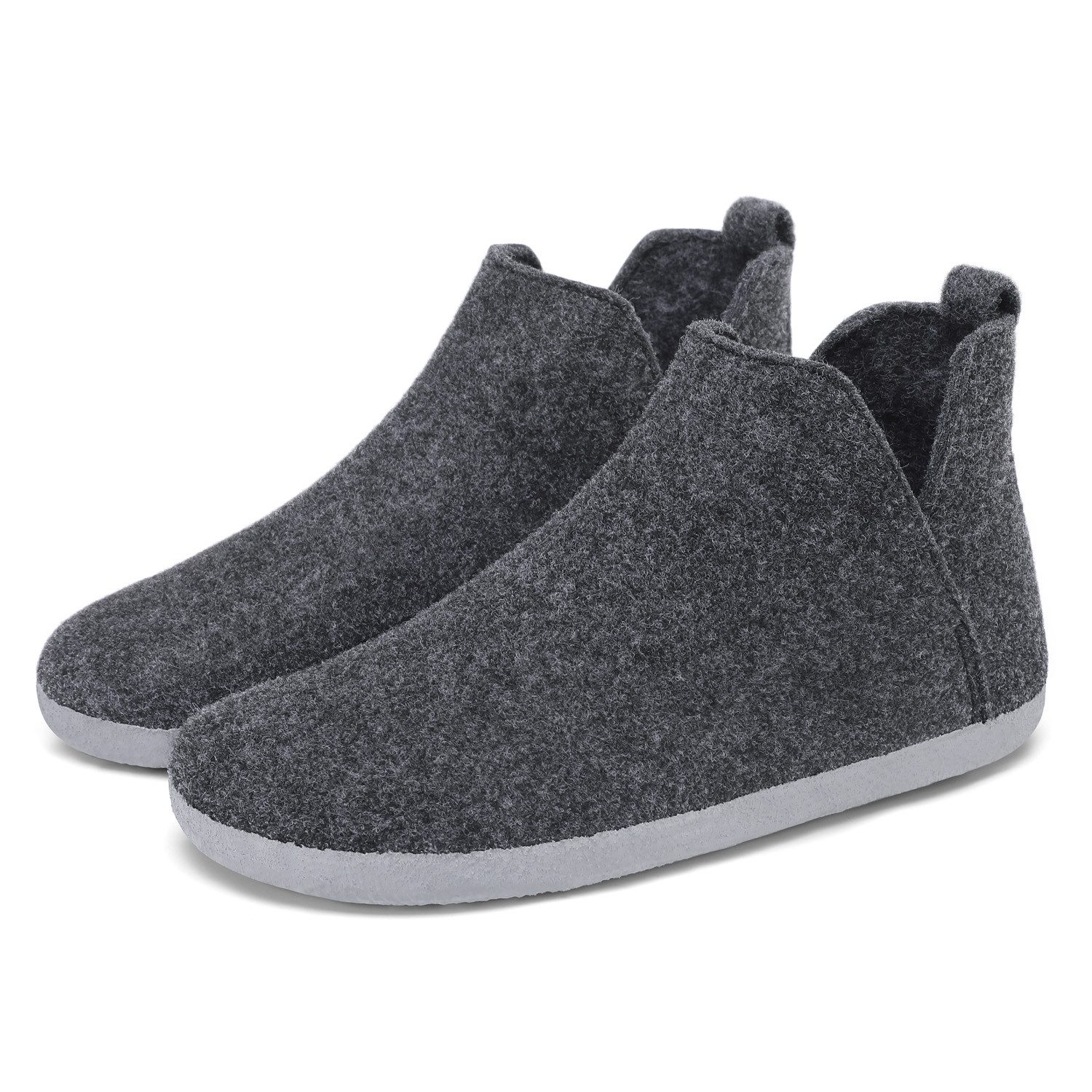 Home & Joy vegan & recycled Comfort Filz unisex Hausschuh (hohe Hüttenschuhe, Fußbett entnehmbar, weich & warm gefüttert, bequem) Pantoffeln Latschen Schlappen Slipper Pantoletten Winter rutschfest