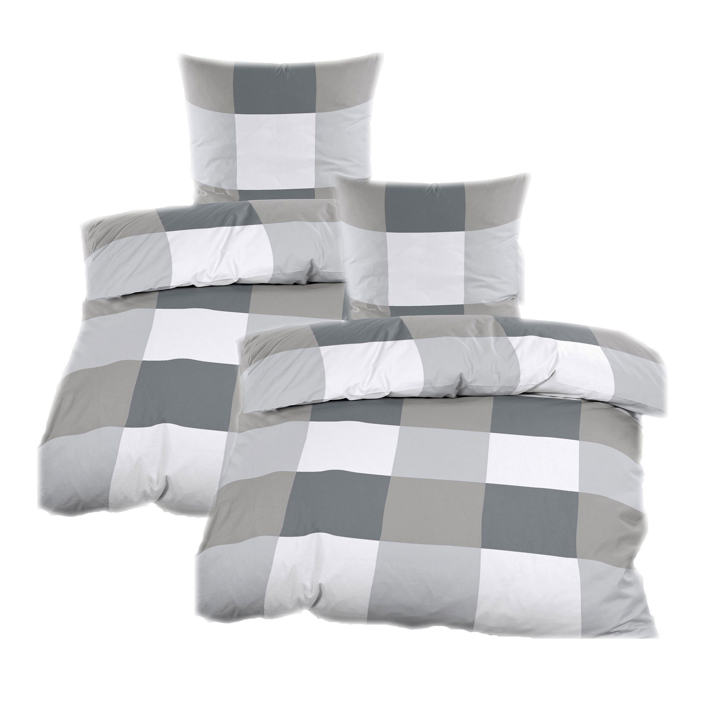 Casa Colori Bettwäsche Biber 135x200 cm 100% Baumwolle mit Reißverschluss, günstig online kaufen