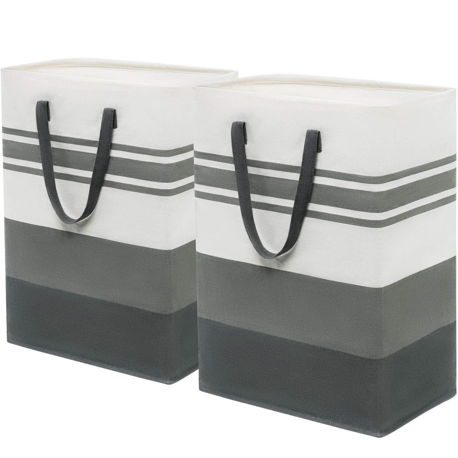 LuxusKollektion Wäschetonne Wäschekorb 2er Set 75L Wäschesammler Wäschetonne Grau