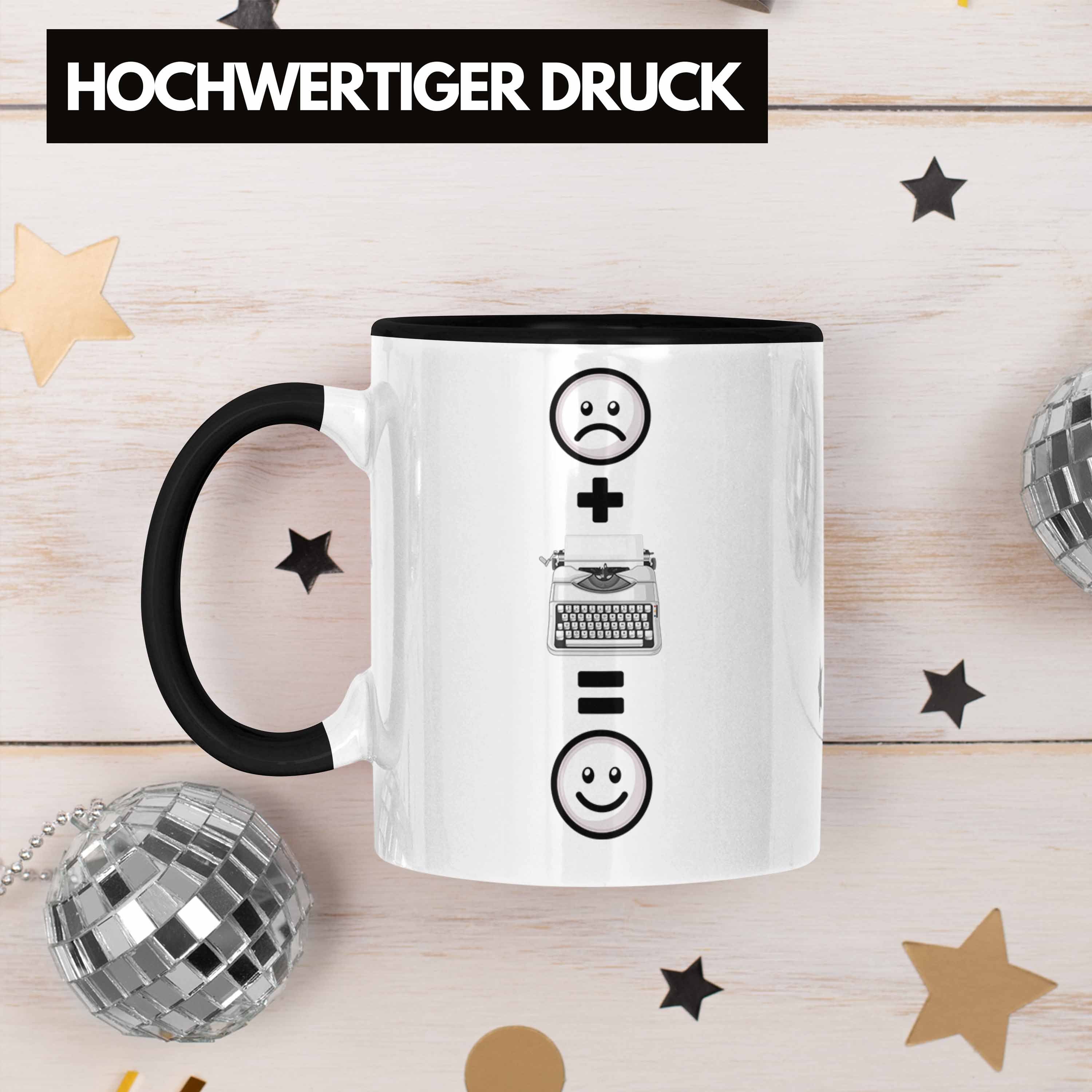 für Trendation Nostalgi Geschenkidee Schreibmaschine Schwarz Tasse retro Schreibmaschinen Tasse