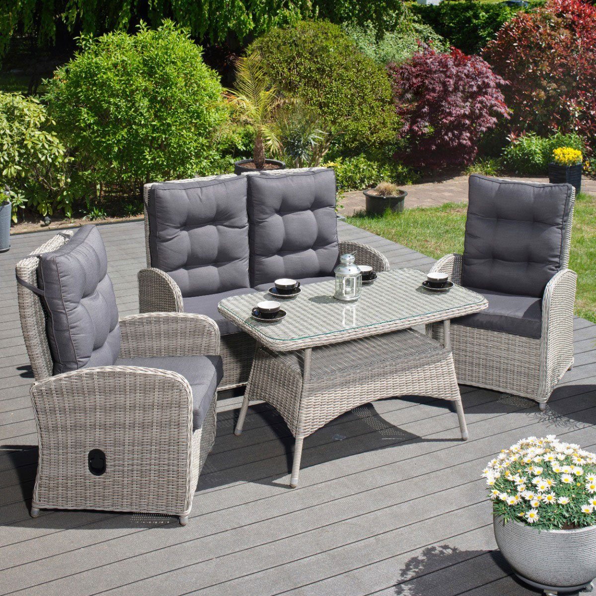 Green Spirit Loungeset »Garten Sitzgruppe Monte Carlo, grau«, (Set, 8