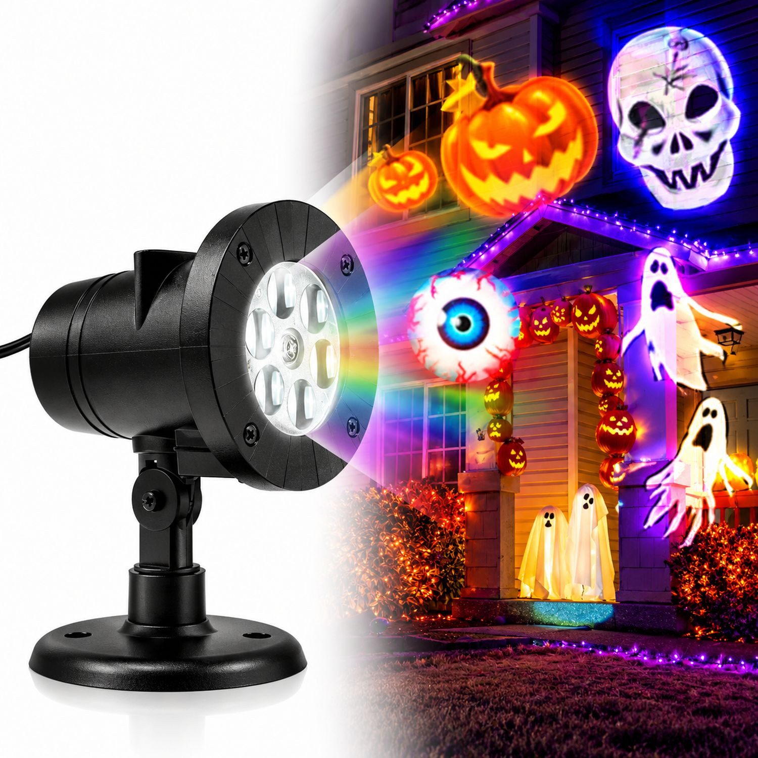 Fiestas Guirca Dekoobjekt Outdoor LED Projektor, Halloween & Weihnachten –