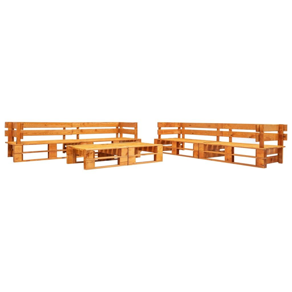 vidaXL Gartenlounge-Set 6-tlg. Garten-Lounge-Set aus Paletten Holz Honigbraun, (