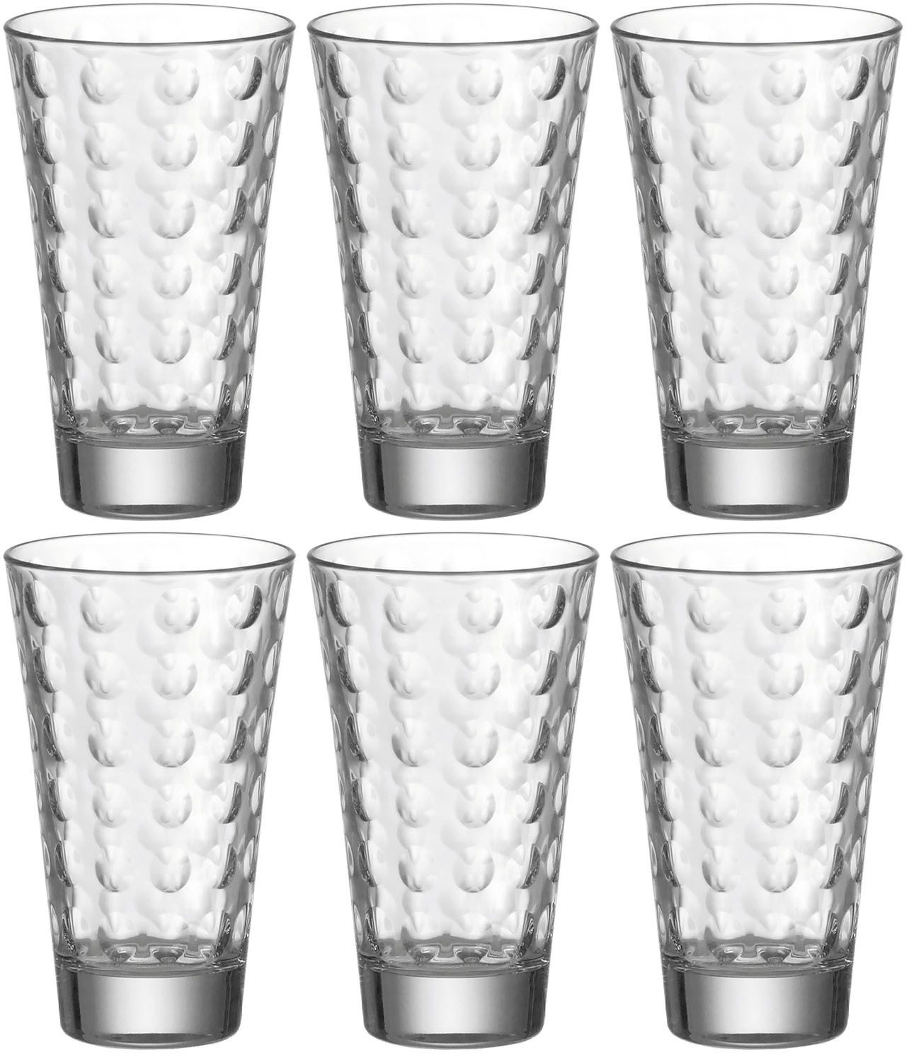 LEONARDO Longdrinkglas OPTIC, 6-tlg., Glas, 300 ml, 6-teilig