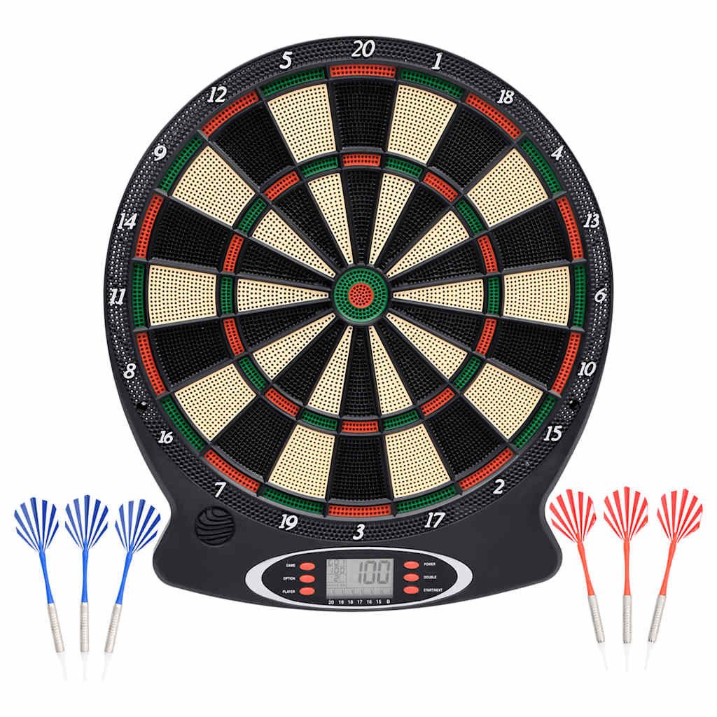 vidaXL Dartscheibe Elektrische Dartscheibe mit Darts Schwarz Polypropylen