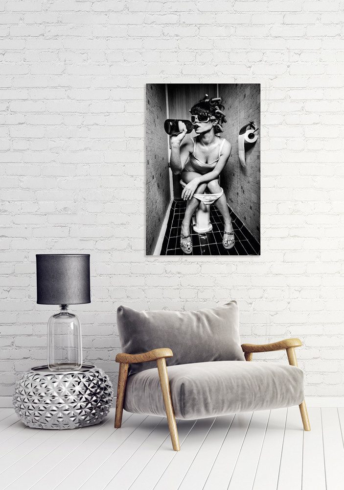 ArtUniverse Glasbild Glasbild Nach der Party! 60 x 90 cm, Menschenmotiv