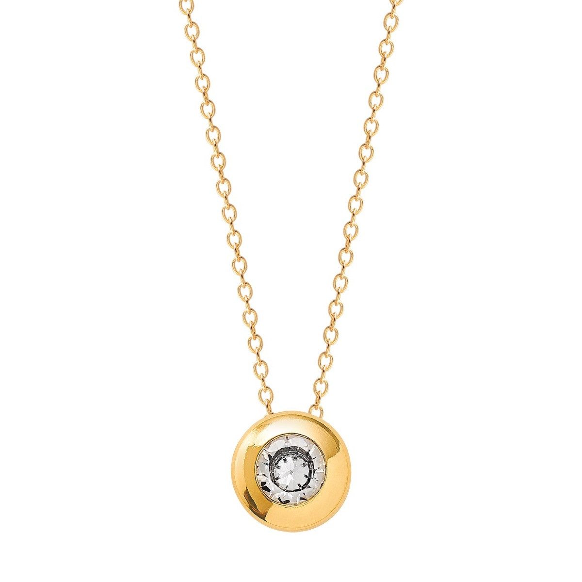 Goldkette Halskette mit Anhänger Damen Zirkonia 585er Gelbgold XG14K3009G