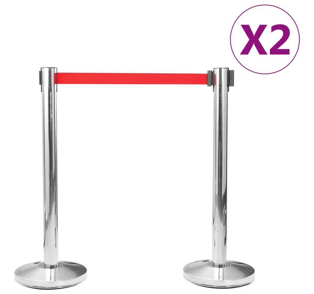 Thumbnail - vidaXL Zaun Personenleitsysteme 4 Stk. Edelstahl Silbern, (4-St)