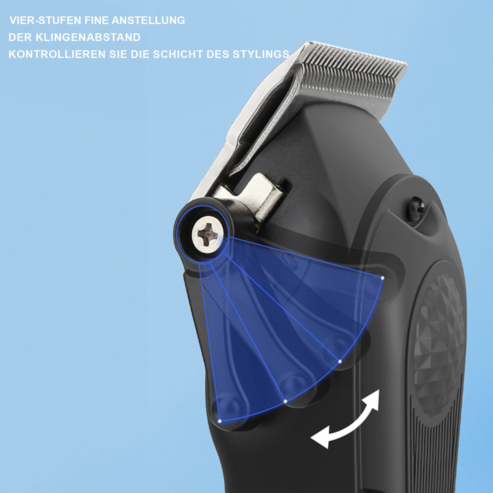 MODFU Haarschneider Herren Profi Elektrische Haartrimmer Bartschneider, mit LCD Display 1200mAh Akku 4 Aufsätze USB-Ladung, Edelstahlklinge Barttrimmer für Kopf Körper Konturenschnitt