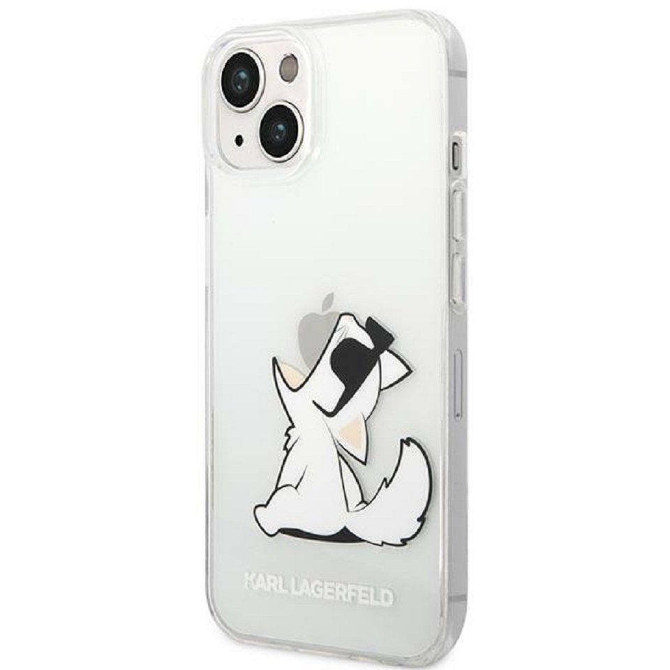 KARL LAGERFELD Handyhülle iPhone 14 Plus Hardcase Katze Choupette transparent 6,7 Zoll, Kantenschutz
