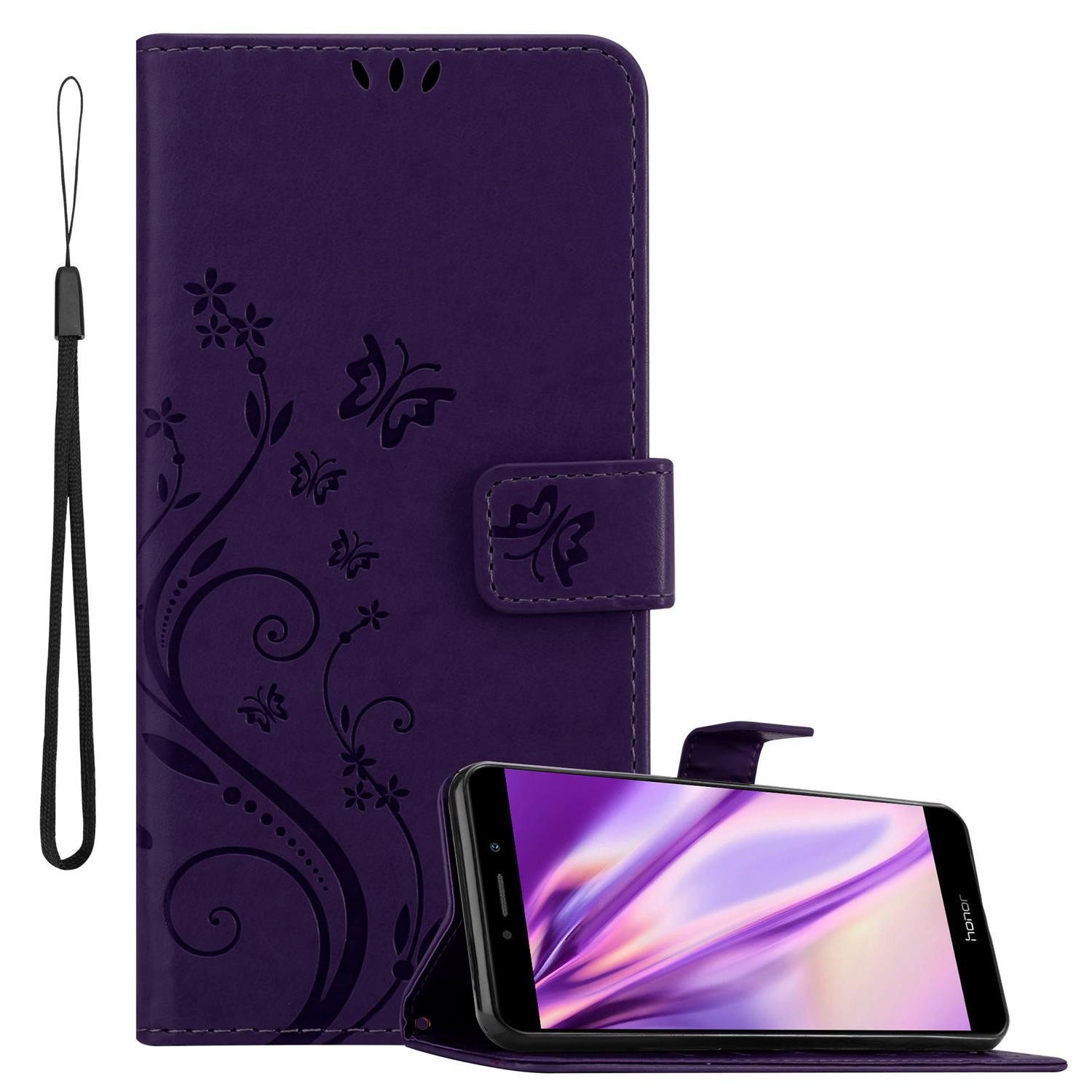 Cadorabo Handyhülle für Huawei MATE 9 LITE / GR5 2017 / Honor 6X Hülle Huawei MATE 9 LITE / GR5 2017 / Honor 6X, Hülle Schutzhülle Blumen Flower mit Standfunktion Kartenfach Magnet
